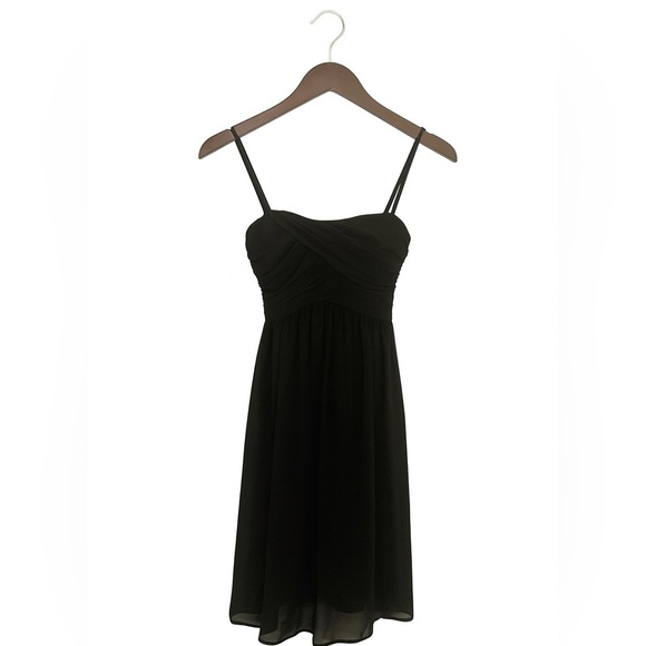 White House Black Market Strapless Size 8 Black Formal Lined Chiffon Dress. - Picture 1 of 2